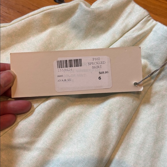 New! AVA & LU 6 Mint Speckled Skirt Soft A-Line Tee Skirt - Picture 4 of 6